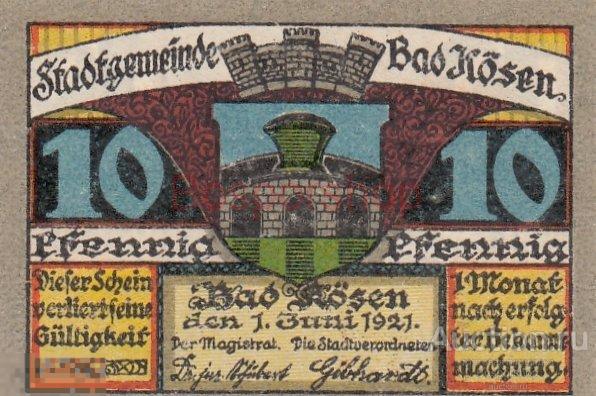 Германия (Веймарская Республика) Бад-Кёзен 10 пфеннигов 1921 г. (№2) (2) 