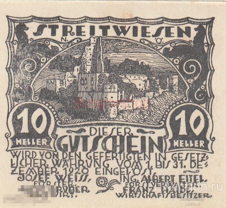 Австрия, Штрайтвисен 10 геллеров 1914-1920 гг. 