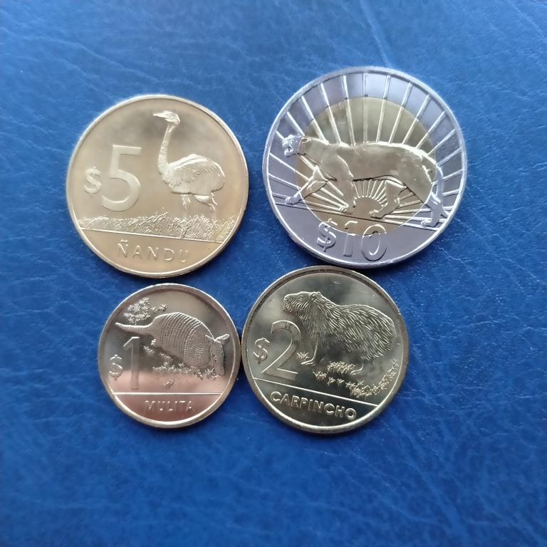Уругвай  набор 4 монеты 2012- 2019