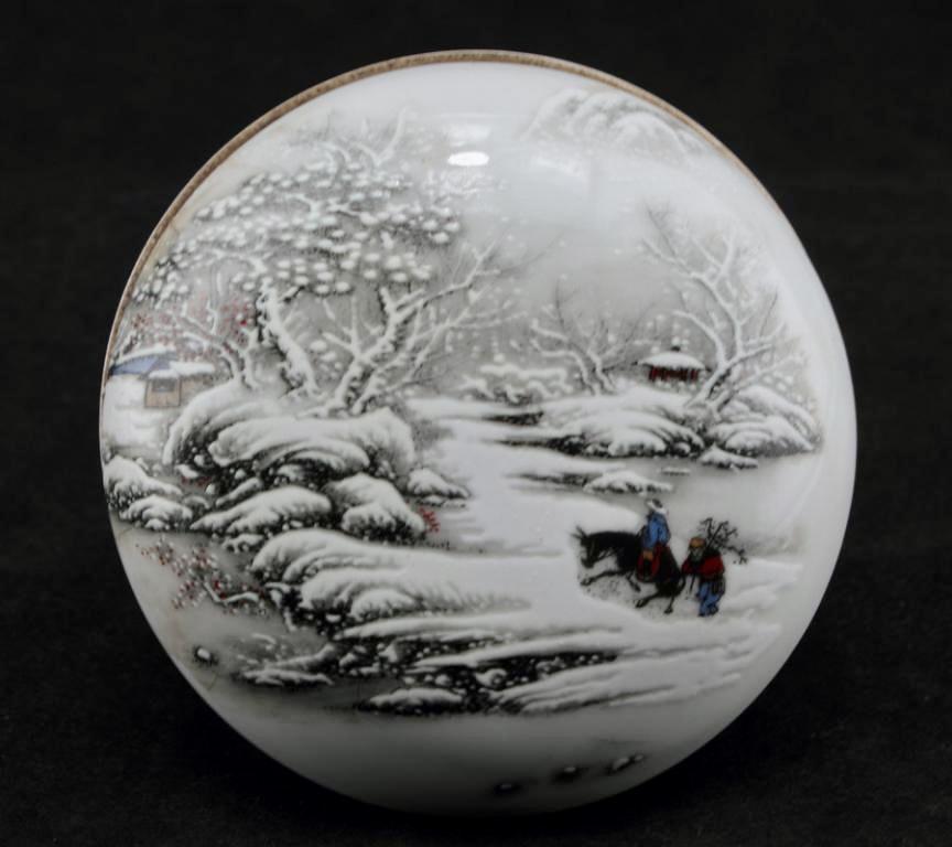 Шкатулка Снежный ландшафт Фарфор