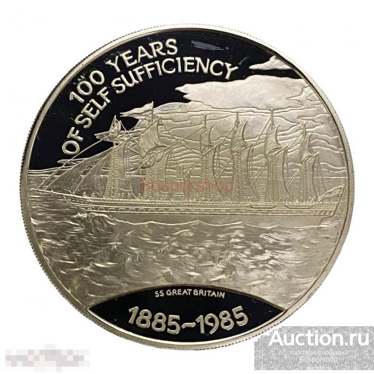 Фолклендские острова 25 фунтов 1985 г. (100 лет Независимости) (Proof)