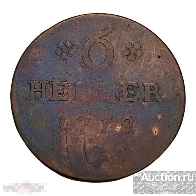 Германия, Гессен-Кассель 6 геллеров 1772 г. 