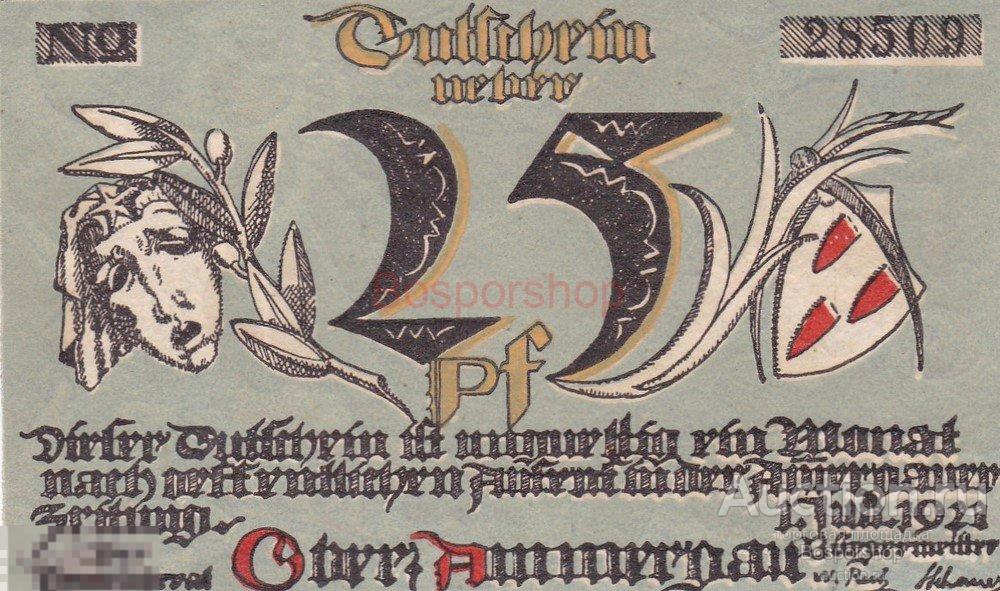 Германия (Веймарская Республика) Обераммергау 25 пфеннигов 1921 г. (2) 