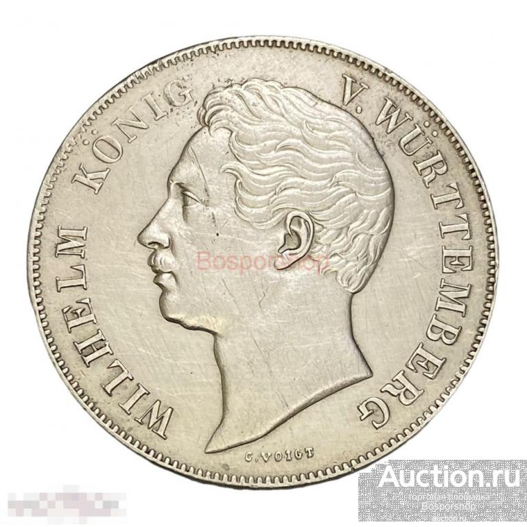 Германия, Вюртемберг 2 гульдена 1850 г. 