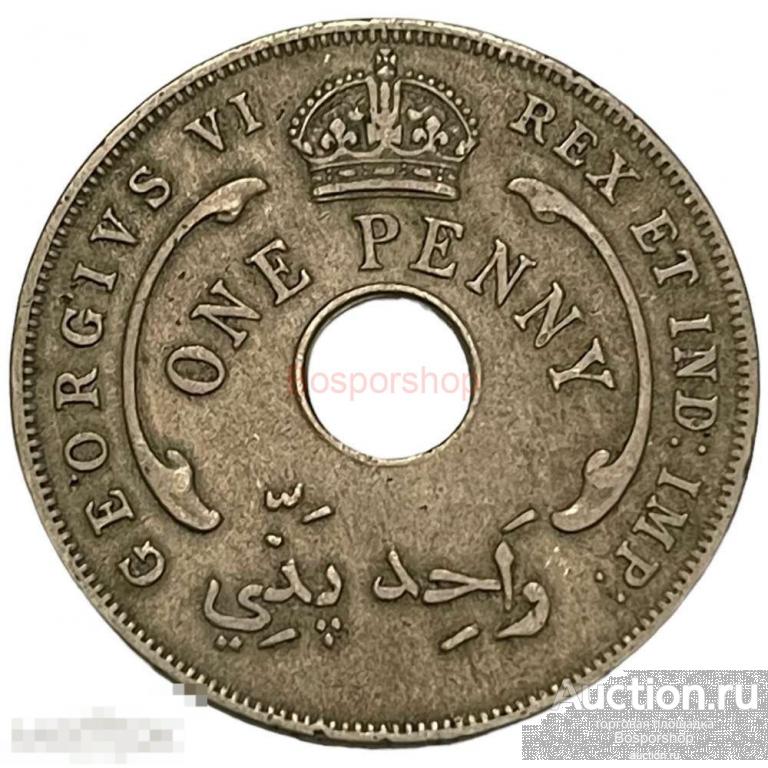 Британская Западная Африка 1 пенни 1944 г. (2) 