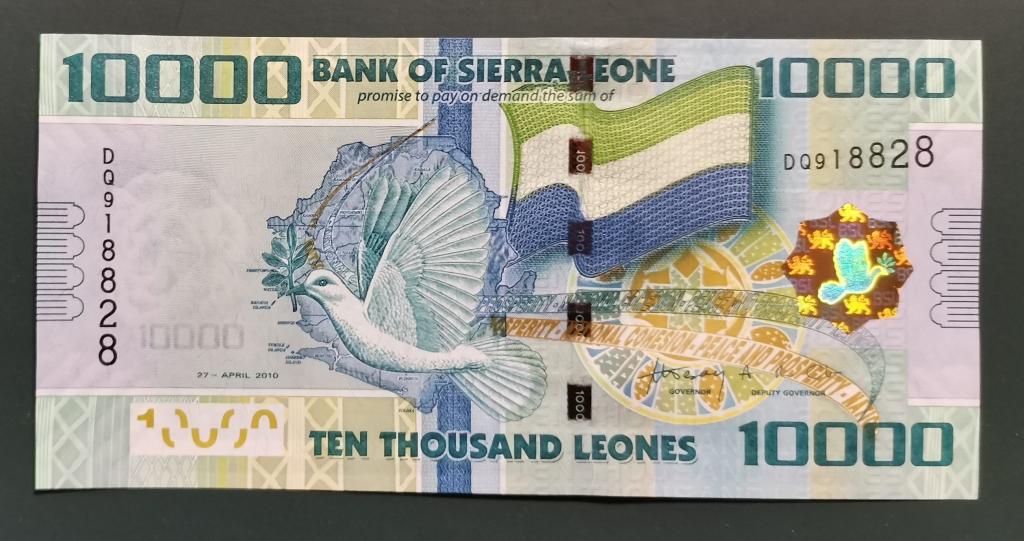 Сьерра-Леоне 10000 леоне 2010 года UNC