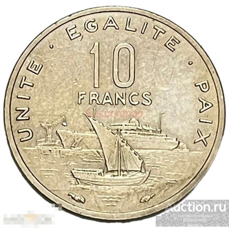 Джибути 10 франков 1977 г. 