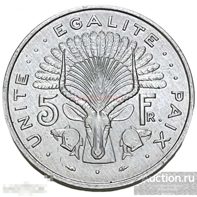 Джибути 5 франков 1991 г. (4) 