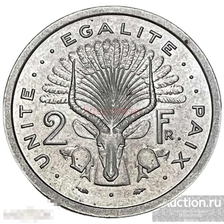 Джибути 2 франка 1977 г. Essai (Проба) 