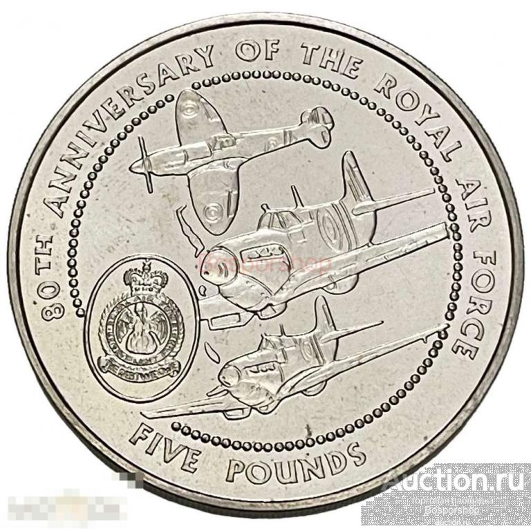Гернси 5 фунтов 1998 г. (80 лет Королевским ВВС) (2) 