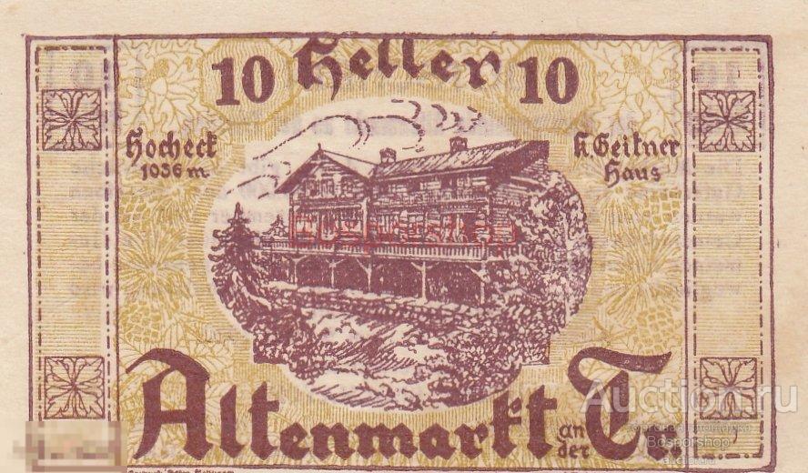 Австрия, Альтенмаркт-ан-дер-Тристинг 10 геллеров 1920 г. 