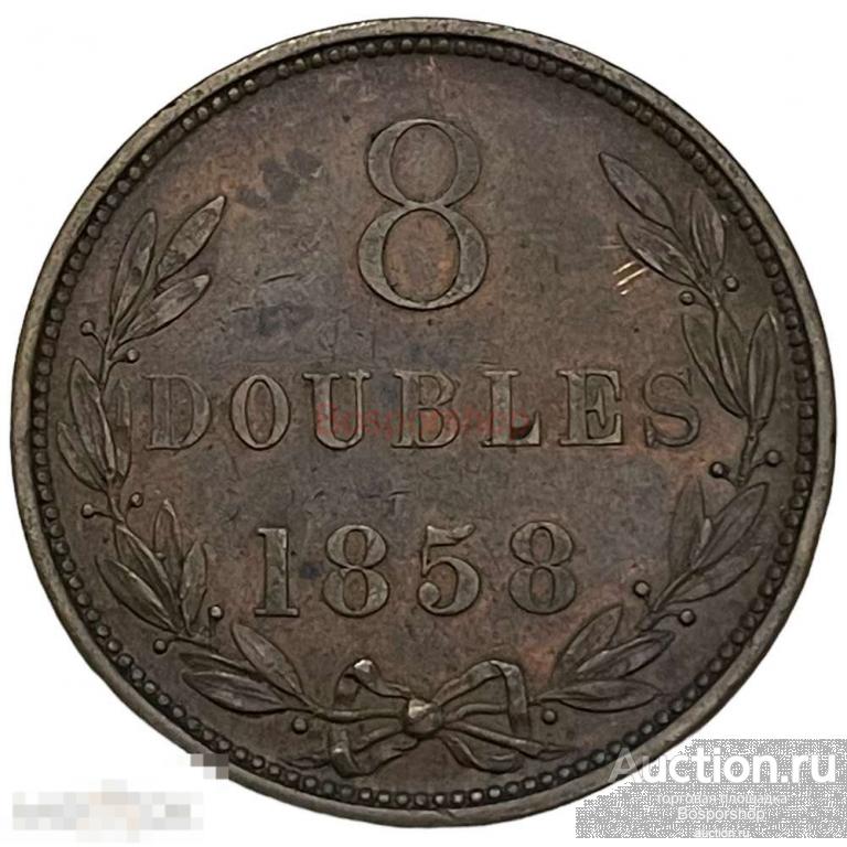 Гернси 8 дублей 1858 г. 