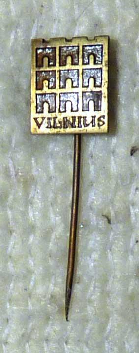 Значок Вильнюс Vilnius тяжелый металл СССР
