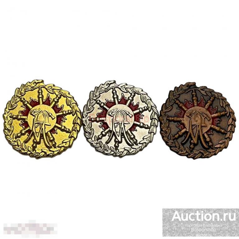 Комплект знаков "Ассоциация пожарных Словении GZS. За заслуги" Словения 2008 г. 