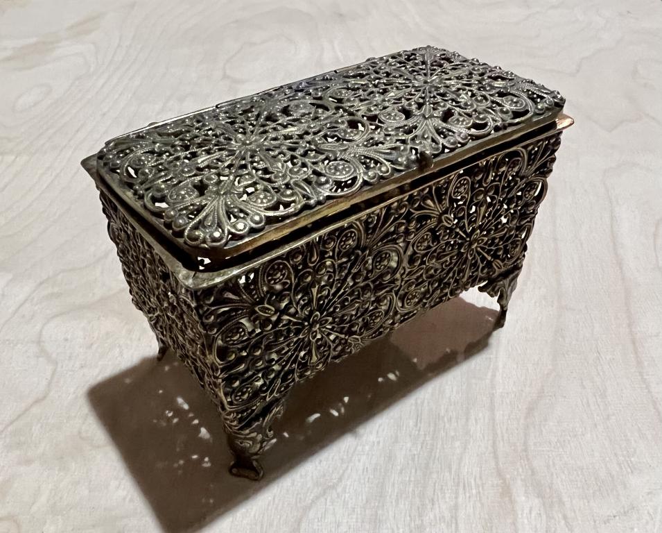 Ажурная Шкатулка под украшения Металл Скань Зернь