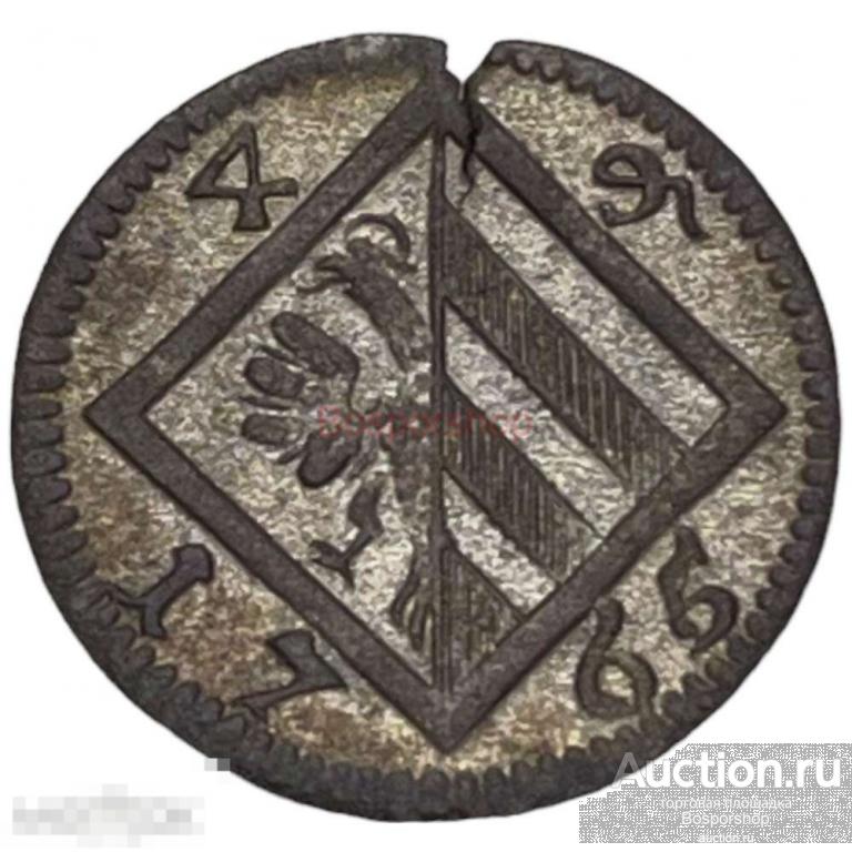 Германия, Нюрнберг 4 пфеннига 1765 г. 