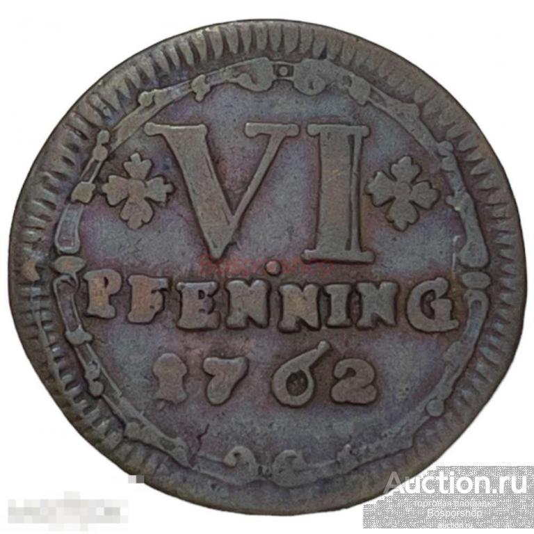 Германия, Мюнстер 6 пфеннингов 1762 г. 