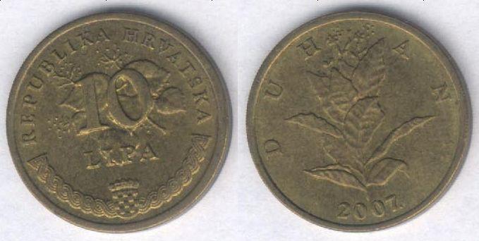 Монета Хорватия 10 лип 2007 г. XF