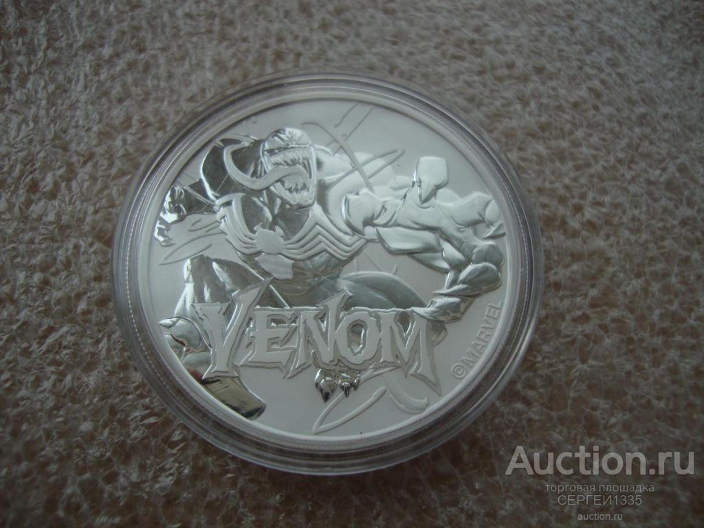 Тувалу 1 доллар 2020 Веном Venom Супергерой комиксов издательства Marvel СЕРЕБРО
