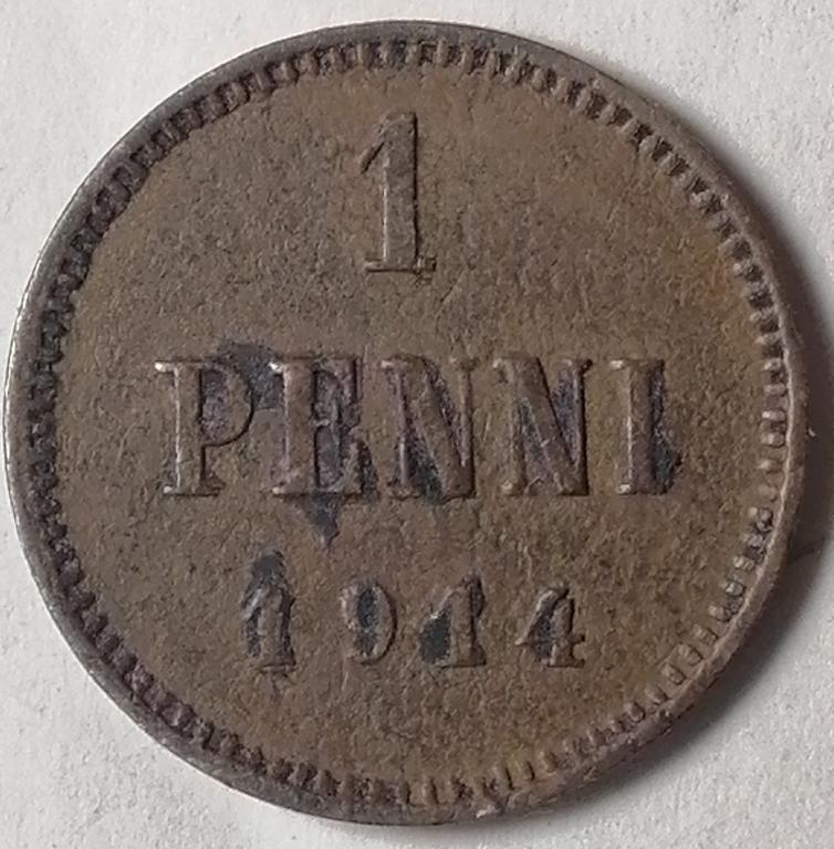1 пенни 1914 год Русская Финляндия
