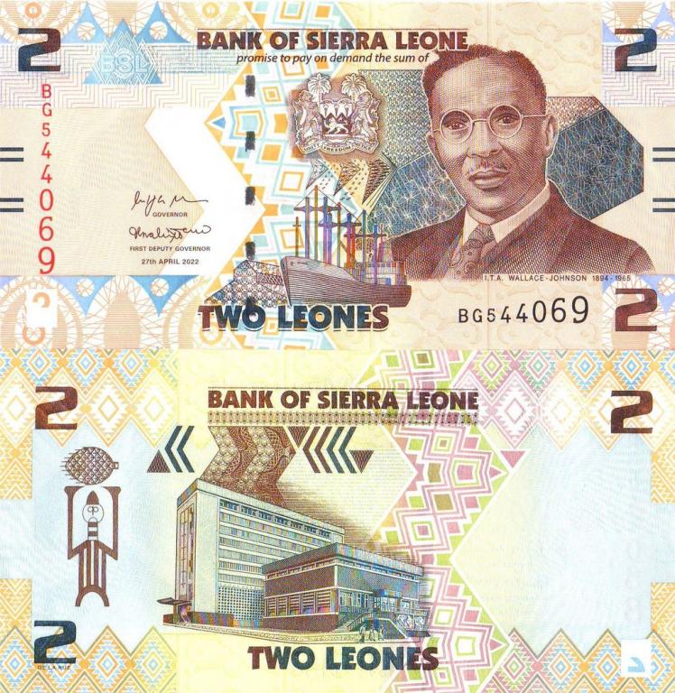 Сьерра-Леоне 2 леоне 2022 P35 пресс unc