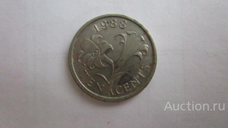 бермуды .бермудские острова 10 центов 1988