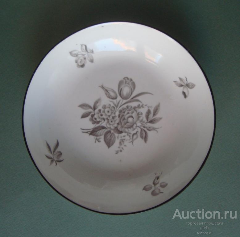 Блюдце, фарфор, печатный декор. Англия (?), первая пол. XIX в.