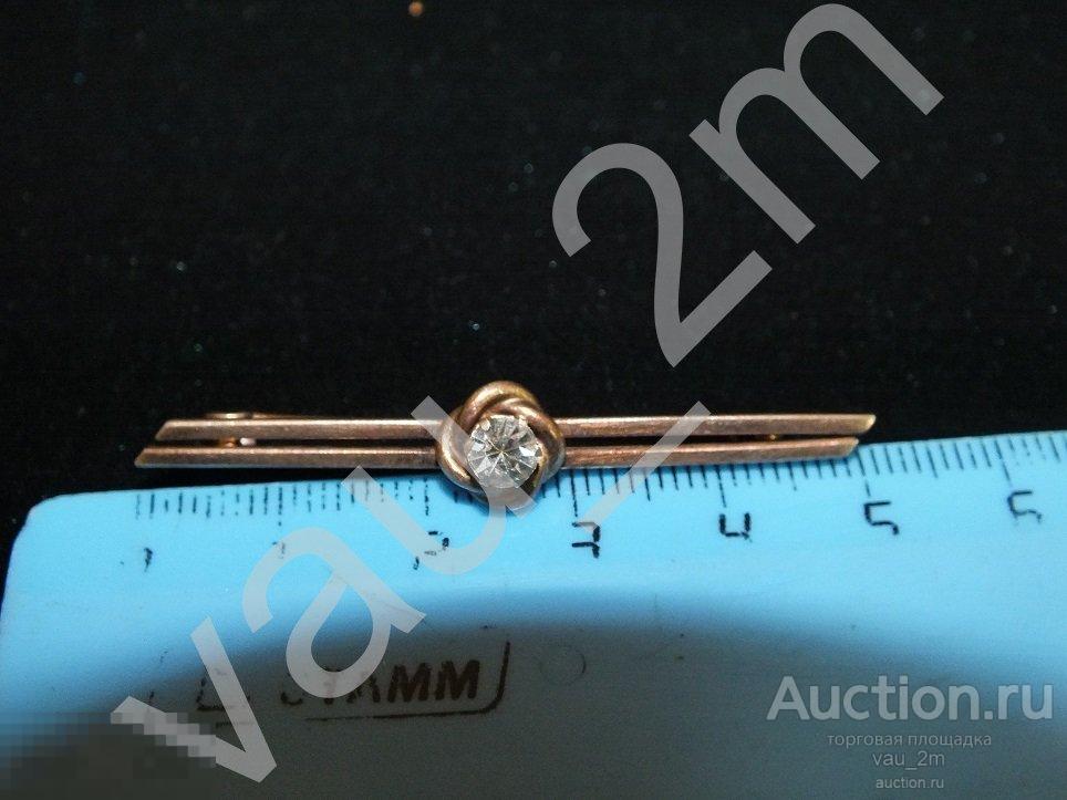 Брошь брошка СССР серебро 875 проба, камень 
