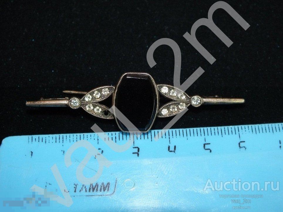 Брошь брошка СССР серебро 875 проба, камень 