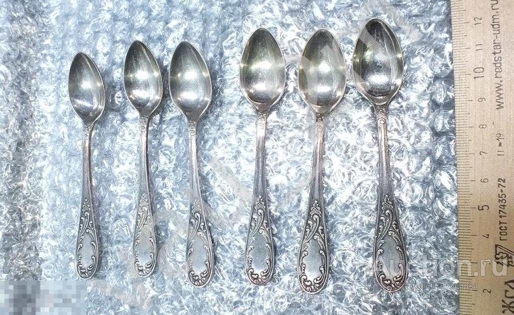Ложка ложечка мельхиор СССР 6 шесть штук набор 
