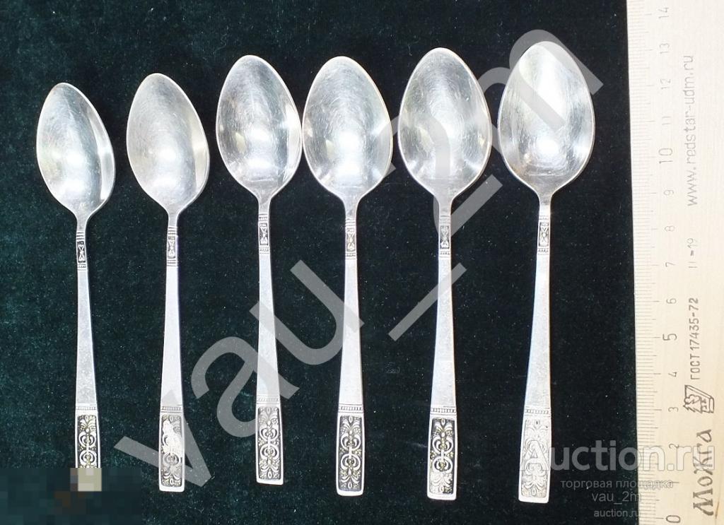 Ложки ложечки мельхиор СССР 6 шесть штук набор 