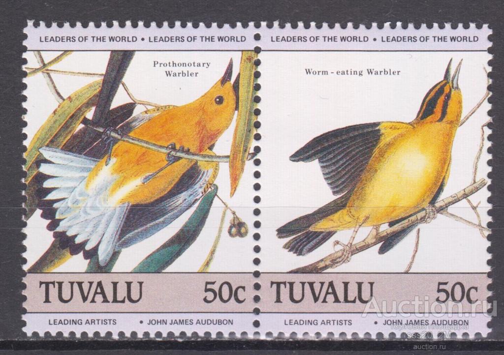 Тувалу 1985 певчие птицы Mi280,281 MNH пара