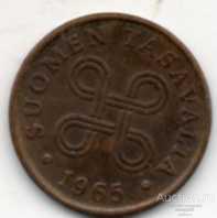Финляндия 1 пенни 1965г. KM#44 11_5_2