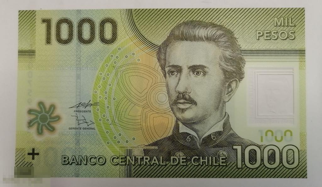 Чили 1000 песо 2010 года P-161 полимер  UNC 