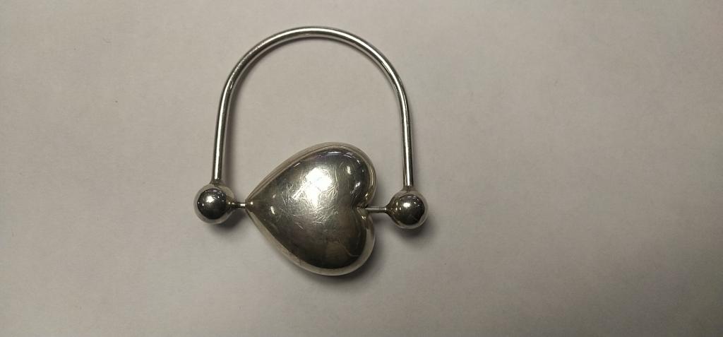 Погремушка " Сердце ". Серебро. 925-я проба.