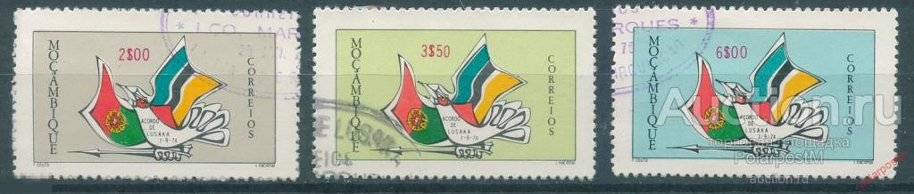 Y85 МОЗАМБИК 1975 572-574 Осуществление Лусакского соглашения. Флаги 