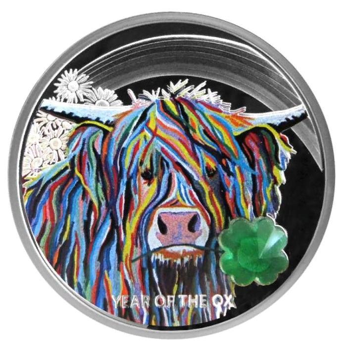 Танзания 250 шиллингов 2021 Год быка Клевер Серебро Пруф