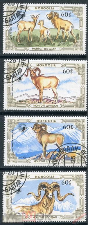 МОНГОЛИЯ 1987 1868-1871 Аргали. Фауна 