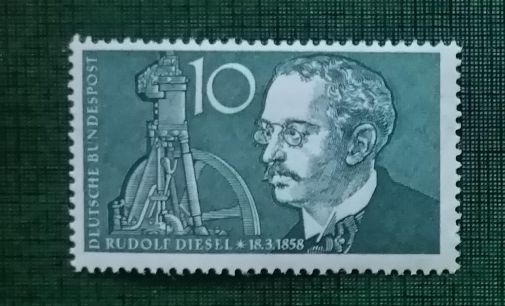 1958 Рудольф Дизель (1858-1913) и моторный двигатель 284
