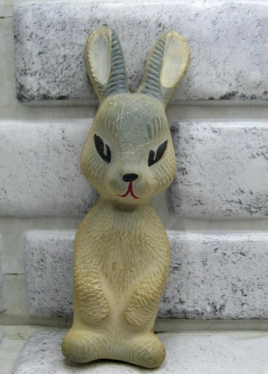 Игрушка заяц зайчик старая резина Копыченское по резиновых игрушек СССР