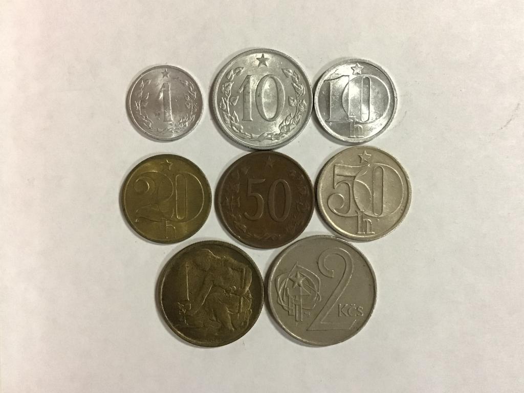 Чехословакия. Набор монет. 8 монет 1962-1988 года выпуска.