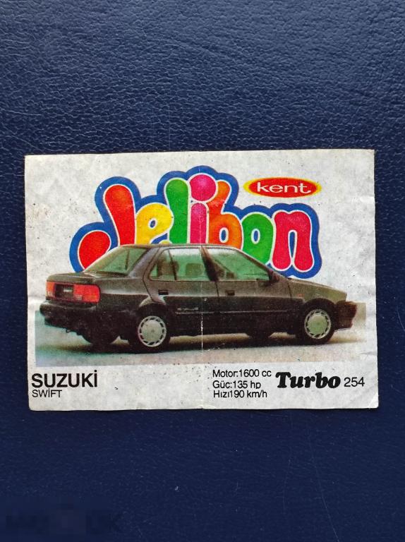 Вкладыш Turbo kent N° 254 SUZUKI Турбо bubble gum жевательная резинка фантик 