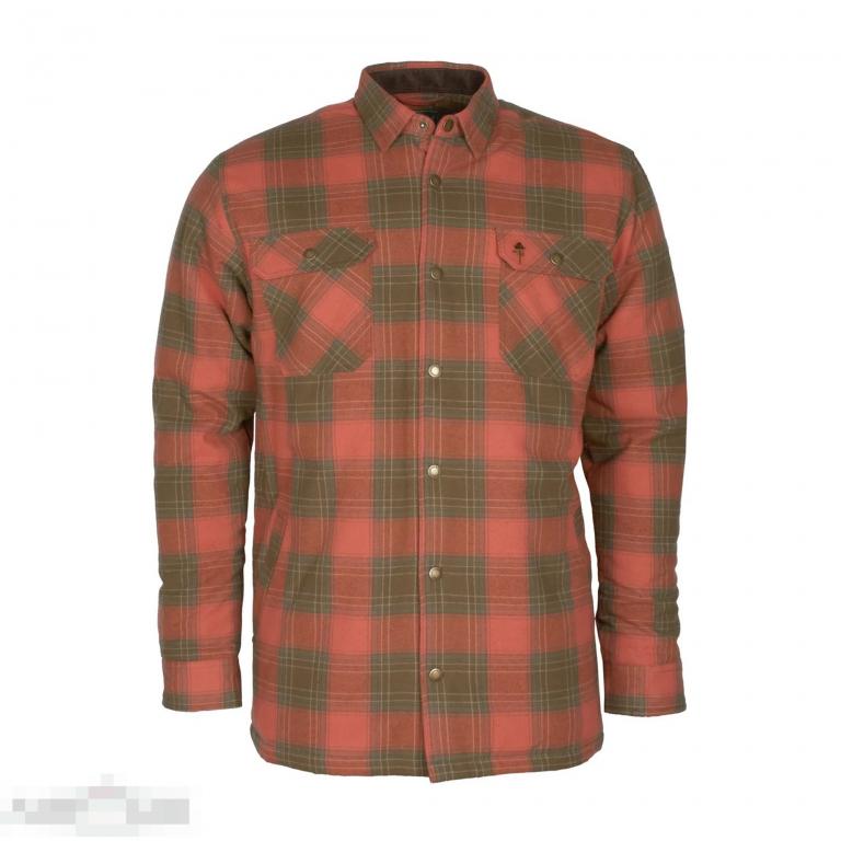 Фланелевая рубашка Pinewood Finnveden терракотово-оливковая /// Размер: XL --- Арт. 79820 