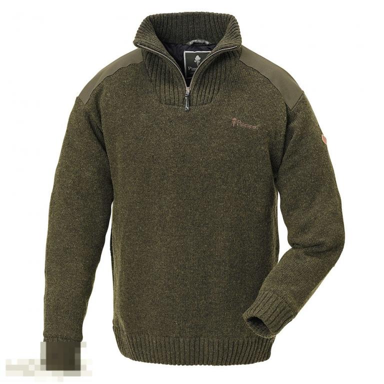 Свитер Pinewood Sweater Hurricane dark green melange /// Размер: XL --- Арт. 70786 