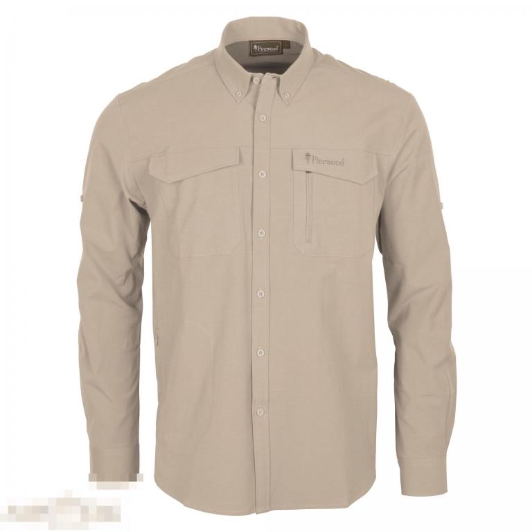 Рубашка Pinewood Shirt Everyday Travel L/S sand /// Размер: XL --- Арт. 61641 