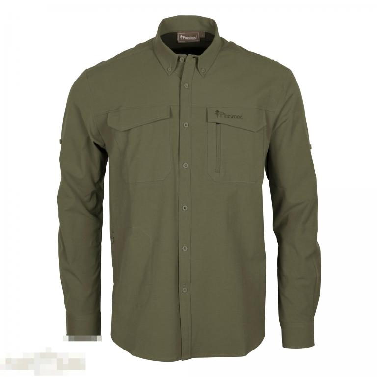 Рубашка Pinewood Shirt Everyday Travel L/S green /// Размер: M --- Арт. 61640 