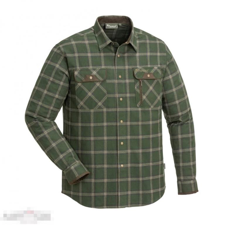 Рубашка Pinewood Shirt Prestwick Exclusive moss green dark brown /// Размер: XXL --- Арт. 80429 