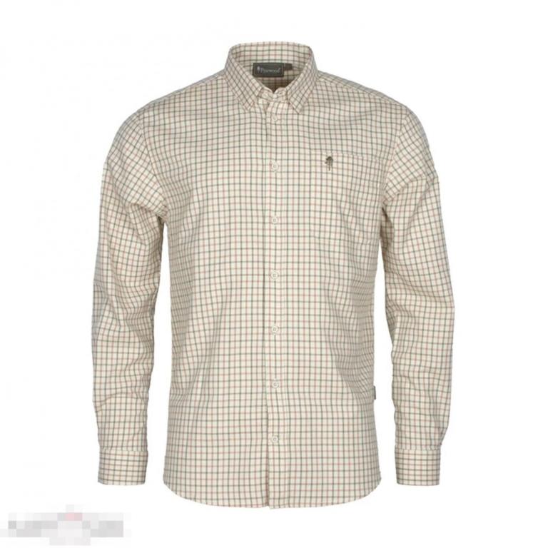 Рубашка Pinewood Long-Sleeved Shirt Nydala Grouse offwhite green /// Размер: L --- Арт. 80460 