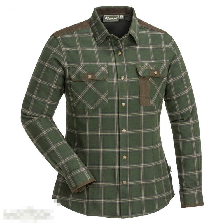 Рубашка Pinewood Women's Shirt Prestwick moss green/brown /// Размер: L --- Арт. 61539 