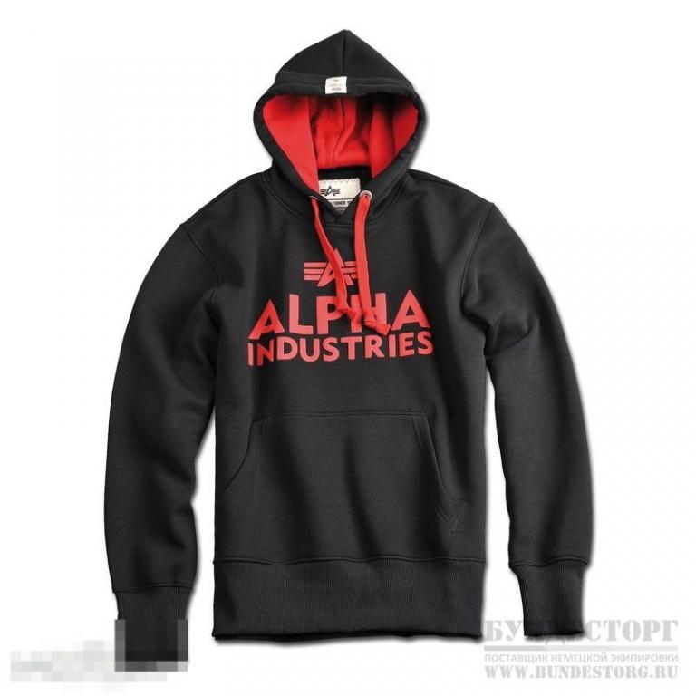 Толстовка Alpha Industries Foam Print, цвет черный /// Размер: L --- Арт. 15639 
